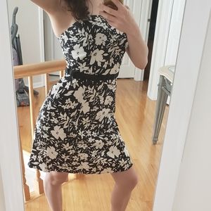 Black and white flower summer girly dress